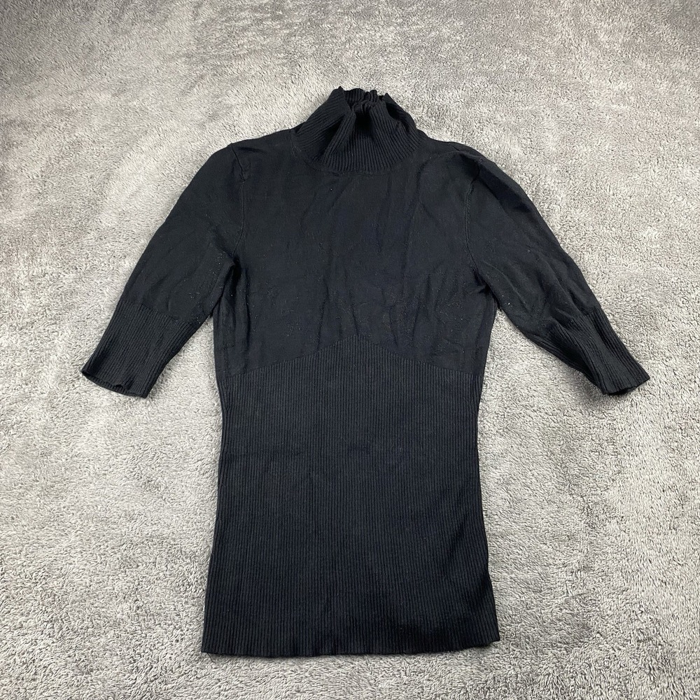 Express Design Studio Turtleneck 3/4 Sleeve Stretch Sweater Womens Size XS Black